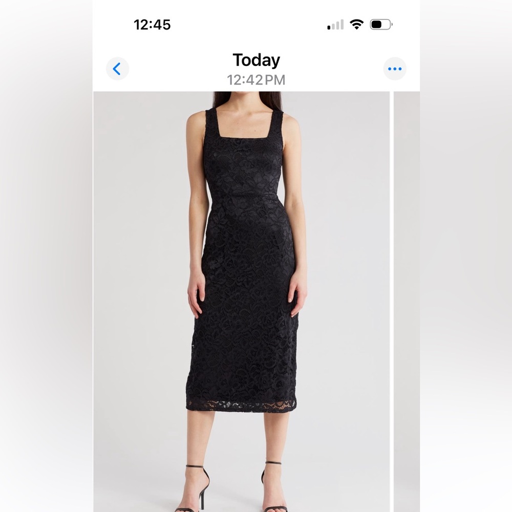Elegant Blue Lace Dress.  Navy Blue worn once.